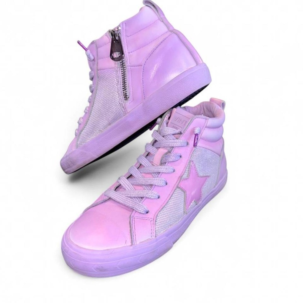 PURPLE HIGH TOPS‎ SNEAKERS SHOES LADIES 8.5 LIKE NEW BY VINTAGE HAVANA